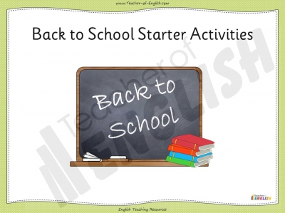 Back to School Starter Activities